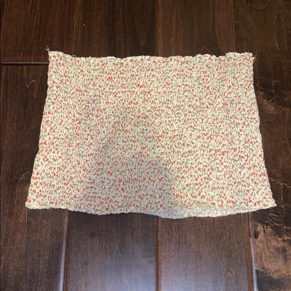 Brandy Melville Yellow Floral Ruched Tube Top